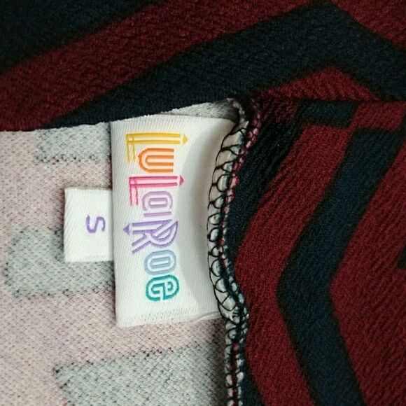 Lularoe Navy Red Cassie Skirt Small Geo Pr… - Picture 3 of 5